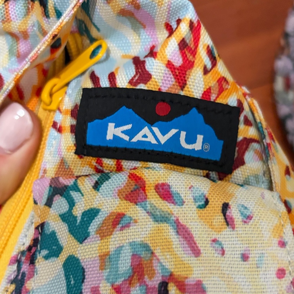 Kavu Multicolor Coral Reef Sling Backpack with Yellow Accents - Picture 2 of 3